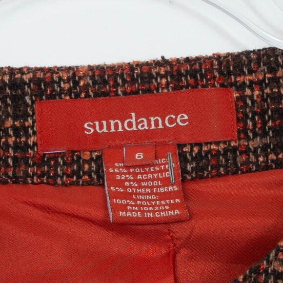 Sundance Fringe Tweed Wool Blend Orange Blazer Jacket Womens Size 6 - Picture 4 of 6
